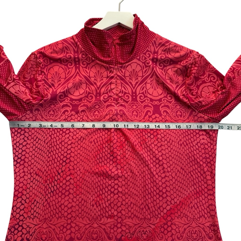 Prana Tatiana Womens XL Pink Floral 1/4 Zip Pullover Jogging Running Yoga Wear - Picture 6 of 9